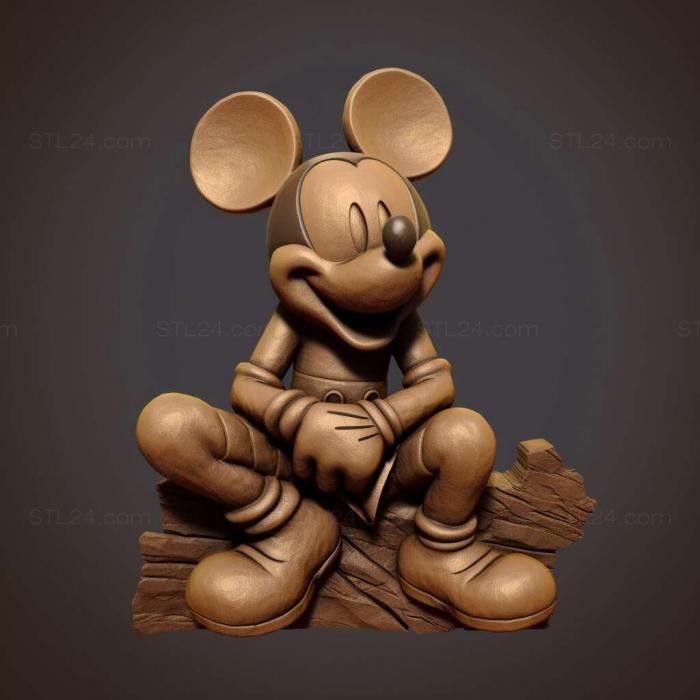 Characters (Mickey Mouse 4, HERO_1840) 3D models for cnc